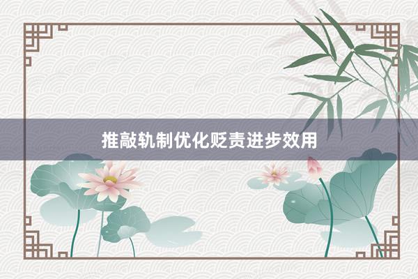 推敲轨制优化贬责进步效用